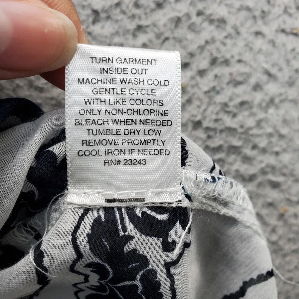 New York & Company Sheer Cover-up Overshirt Women's S Multi Geometric 3/4 Sleeve - Picture 7 of 8